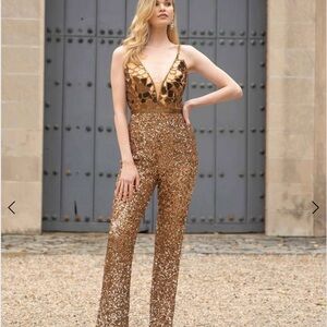 Gold Sequin Evening Dress